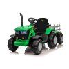Elektromos gyermek traktor utánfutóval 12V 7Ah EVA kerekek ECO bőr zöld