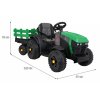 Gyermek elektromos traktor Farmer iparvágány és lapát zöld