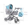 Multifunkční kočárek pro panenky 4v1 modrý04