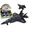 Fekete repülőgép súrlódással, fényekkel és hangokkal 1:72 méretarányú