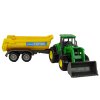 Elektromos játék mezőgazdasági traktor pótkocsival D Green