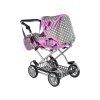 Rózsaszín babakocsi 2 az 1-ben táskával és hordozóval, csillagokkal