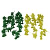 Katonai katonák készlete 51 darabbal, zöld színben