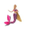 Mermaid Doll Pink hosszú szőke haj Sellőfarok flitterekkel