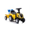 Nyomógombos sétáló traktor New Holland, sárga gyerek medállal