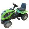 Pedálos traktor pótkocsival, hatalmas nagy traktor gyerekeknek, lovagló, 143 cm, zöld