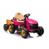 Dětský elektrický traktor BBH 030 s přívěsem růžový01