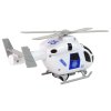 Fehér rendőrségi helikopter propeller hanggal és fényekkel