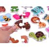 Színes kirakós játék 24 állatból: oroszlán, tehén, pillangó, róka