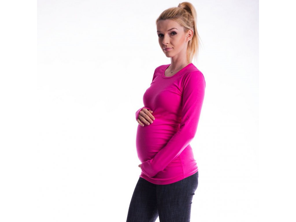 Těhotenské tričko - Ellis růžové