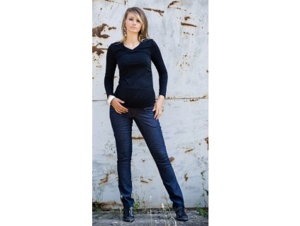 Těhotenské kalhoty Jeans granátové, vel. S, L a XL