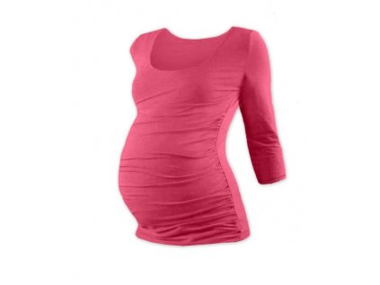 Těhotenské tričko se 3/4 rukávem - Johanka lososově růžová, vel. L/XL