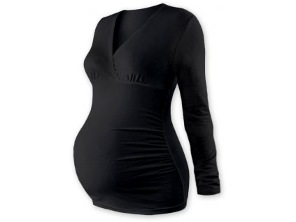 Těhotenská tunika s dlouhým rukávem - Barbora černá, vel. S/M a L/XL