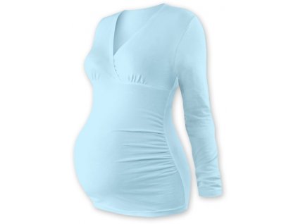 Těhotenská tunika s dlouhým rukávem - Barbora sv. modrá, vel. L/XL