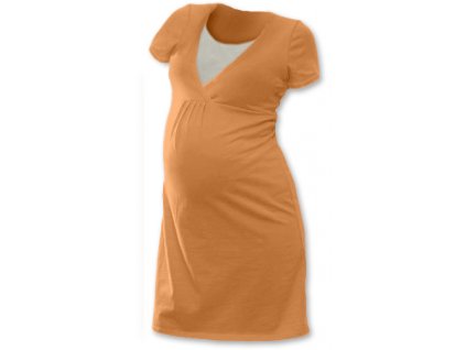 Těhotenská a kojící noční košile - Lucie sv. oranžová, vel. L/XL