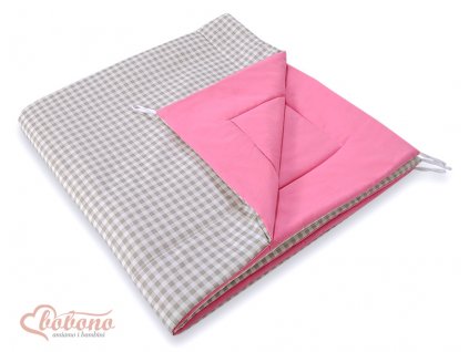 Podložka do teepee - Kostička šedá/tm. růžová