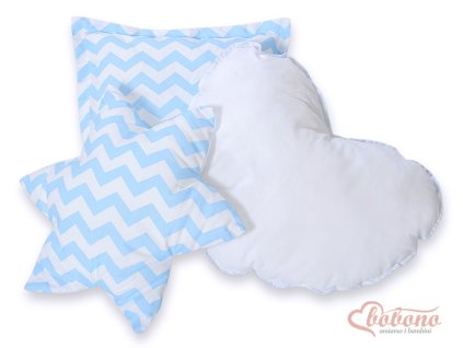 Set polštářků - Zig zag modré