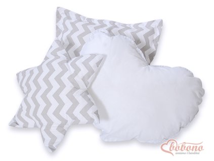 Set polštářků - Zig zag šedé