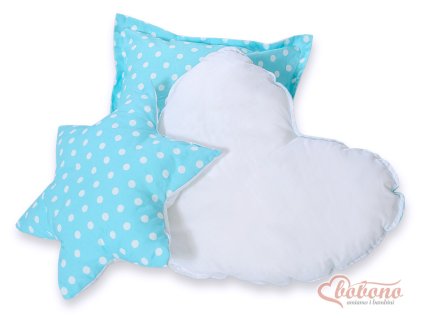 Set polštářků - Tyrkysová s puntíčky