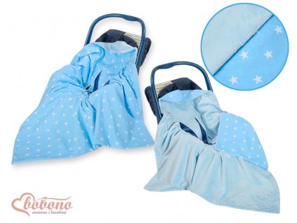 Deka do autosedačky - Hvězdičky na modré/Modrá