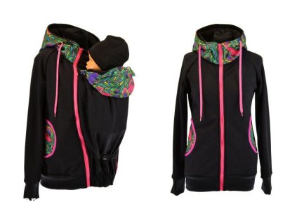 černá, paví pera, růžová 1