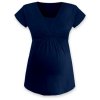Kojící a těhotenská tunika s krátkým rukávem - Anička jeans modrá