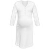 Těhotenská/kojící noční košile se 3/4 rukávem - Cecilie bílá