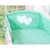 4-dílná sada s nebesy - Srdíčka mátová s puntíčky