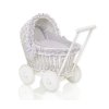Kočárek pro panenku nízký bílý - Chiara šedá