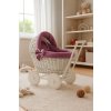 Kočárek pro panenku nízký bílý - Stella retro růžová