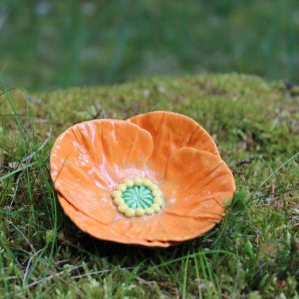 Keramická mistička - Islandský mák oranžový