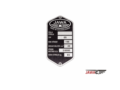 Štítek rámu JAWA 05 196x