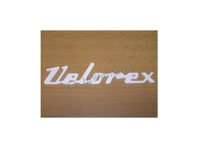 Nápis Velorex - bílý plast