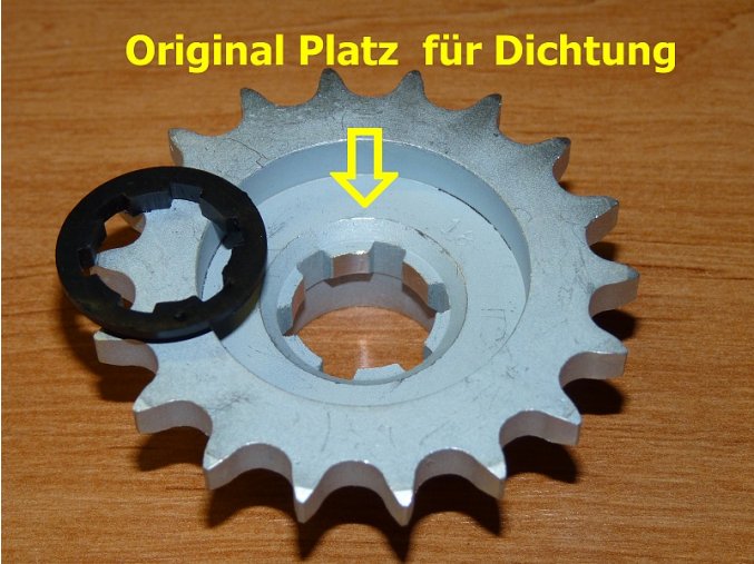 Front chainwheel 18t - ORIGINAL ! Place for gasket
