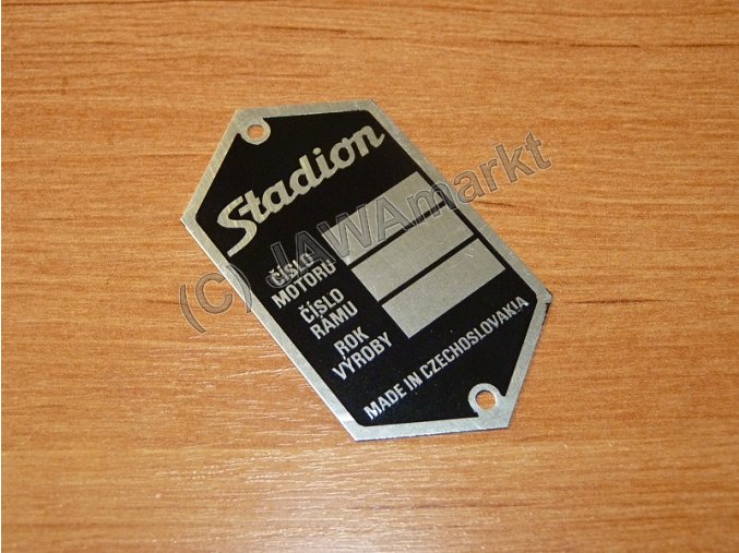 Typový štítek STADION černý - tištěný