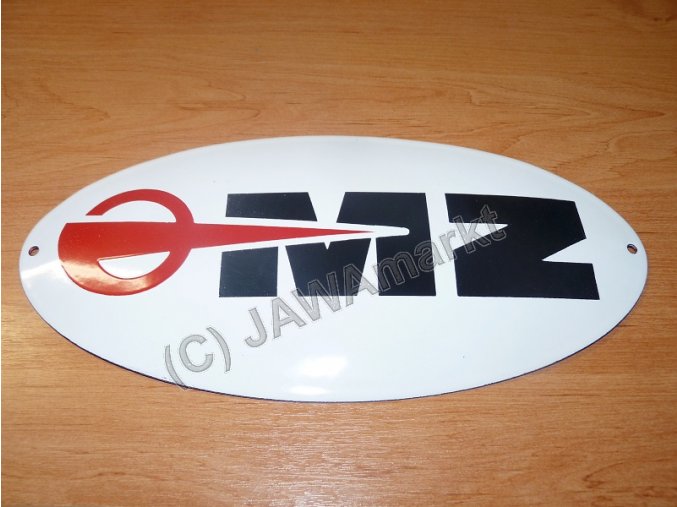 Enamel Logo MZ 30x14,5 cm - red
