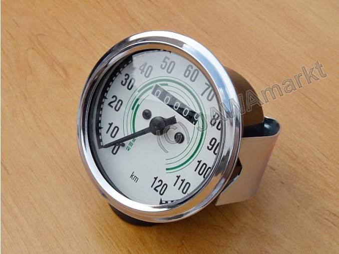 Speedometer round 125/175 - 120km, green dial - new