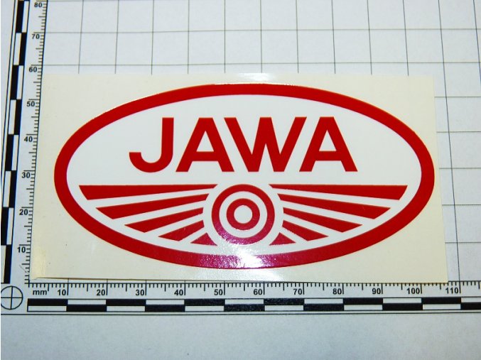 Aufkleber JAWA rot/weiss 10x5 cm