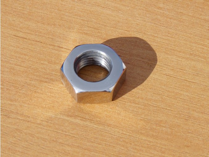 Nut of wheel axis - original width - polished stainlees