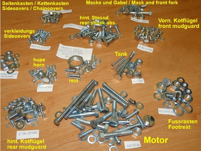 PROFI - all screws for Jawa 350/354 - ZINC