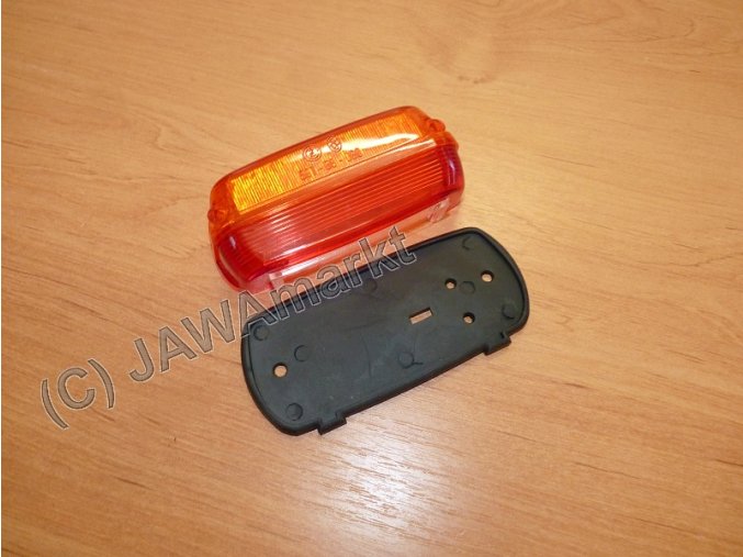 Cover + rubber for rearlamp Cezeta, PAV, etc. - red/orange