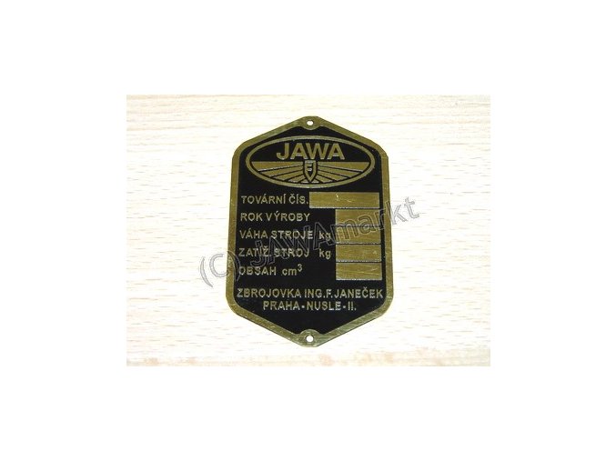 Type label Jawa 350 SV/OHV