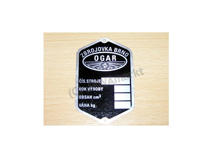 Type label OGAR - czech lang.