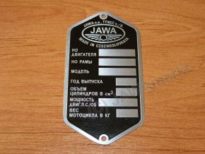 Serial number plate JAWA 360/559 - Russian