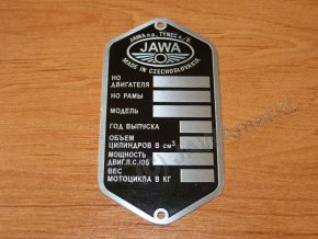 Typenschild JAWA 360/559 - russisch