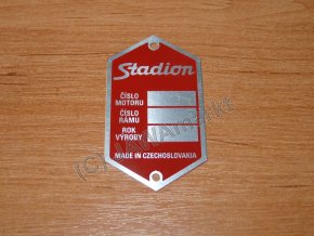 Typový štítek STADION červený - gravírovaný