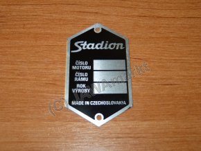 Serial number plate STADION black - graven