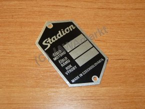 Serial number plate STADION black - printed