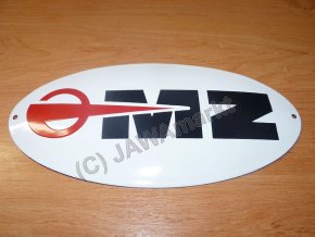 Smaltové logo MZ 30x14,5 cm - červené