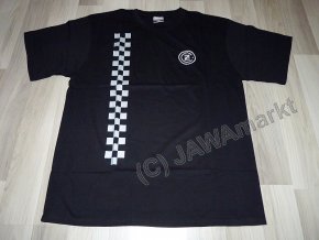 T-Shirt CZ logo, schwarz mit Schachbrett - M